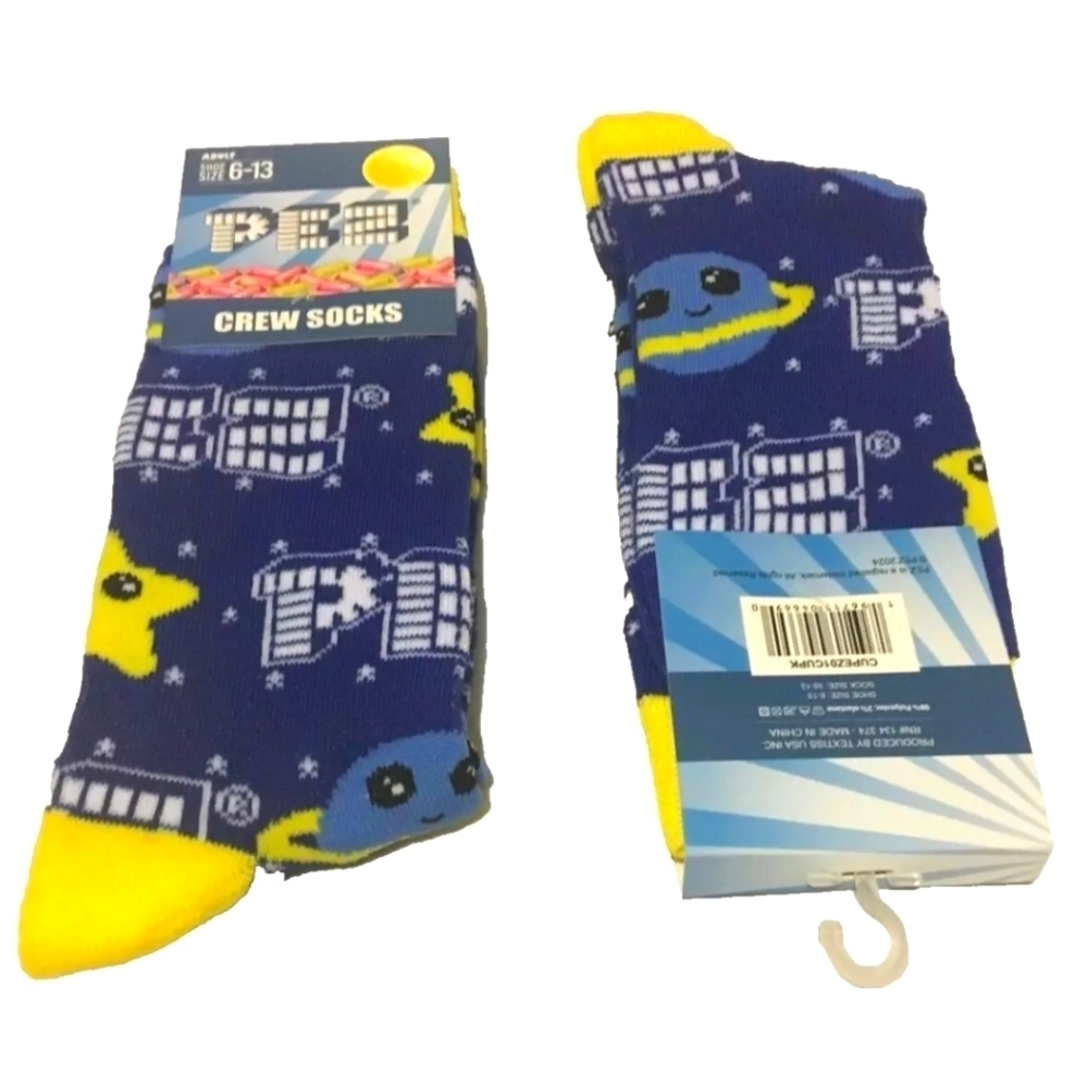 4/$25 Pez Candy Novelty Crew Socks Unisex Gender Neutral New